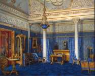 Hau Edward Petrovich Interiors of the Winter Palace. The Bedchamber of Empress Alexandra Fyodorovna01 - Hermitage